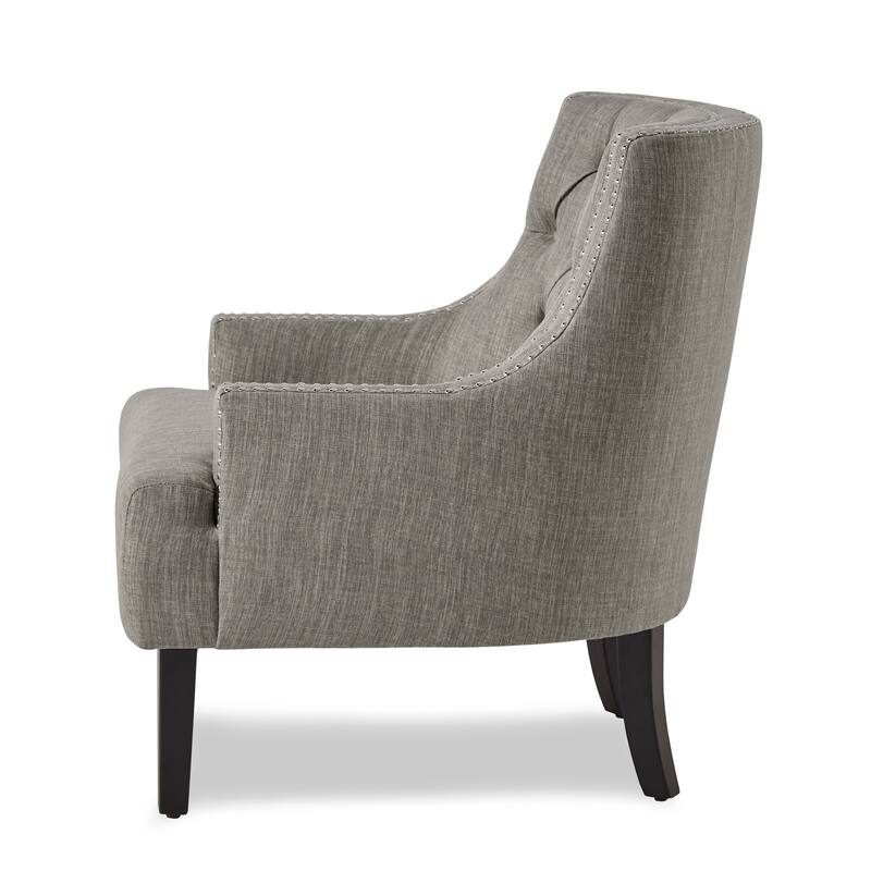 Modern Traditional Chenille Accent Chair with Nailhead Trim