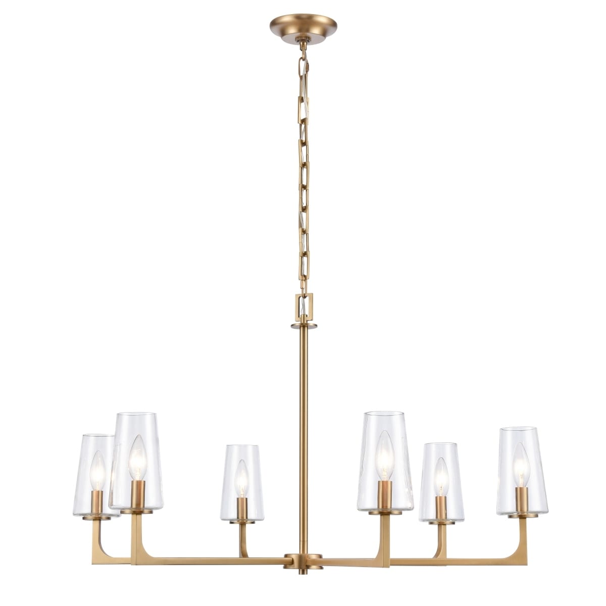 Fitzroy Metal and Clear Glass Shade Chandelier