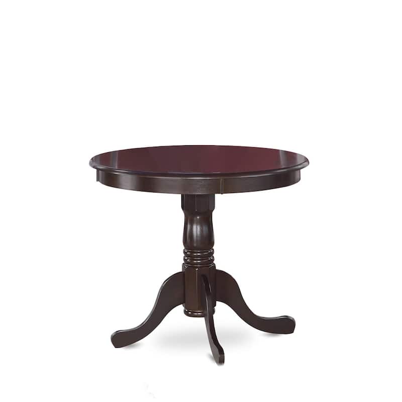 East West Furniture 5 Piece Kitchen Table Set- A Round Dining Room Table and Dining Chairs, Cappuccino (Seat Type Option) - ANBO5-CAP-LC