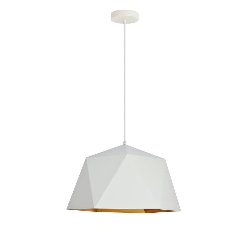Arden Collection Pendant D17.7 H11.4 Lt:1 White and Golden inside Finish - white with golden interior
