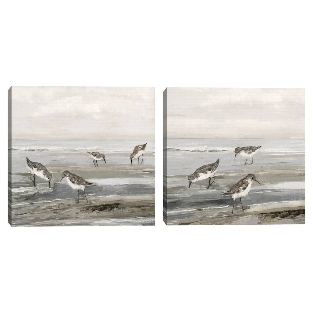 Evening Beach I, Evening Beach II by Sally Swatland Canvas Art Prints