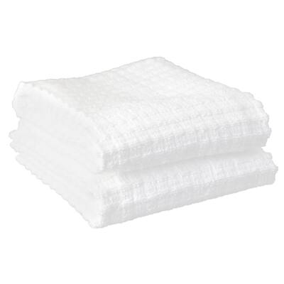Royale Solid White Cotton Kitchen Towels (Set of 2)