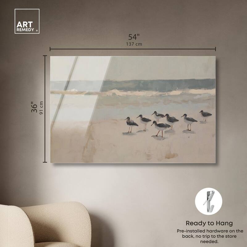 Seagulls at the Beach II Acrylic by Art Remedy, Ready to Hang