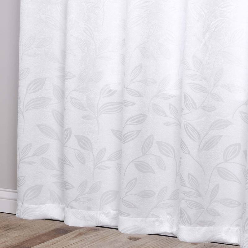 Superior Leaves Machine Washable Room Darkening Curtains with Back Tabs, Set of 2