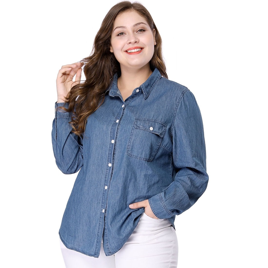 long sleeve plus size tops