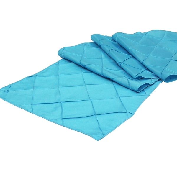 10 Pieces, Pintuck Table Runner Approx. 13"x108" Material: Pintuck Taffeta (3" pattern) - Aqua Blue