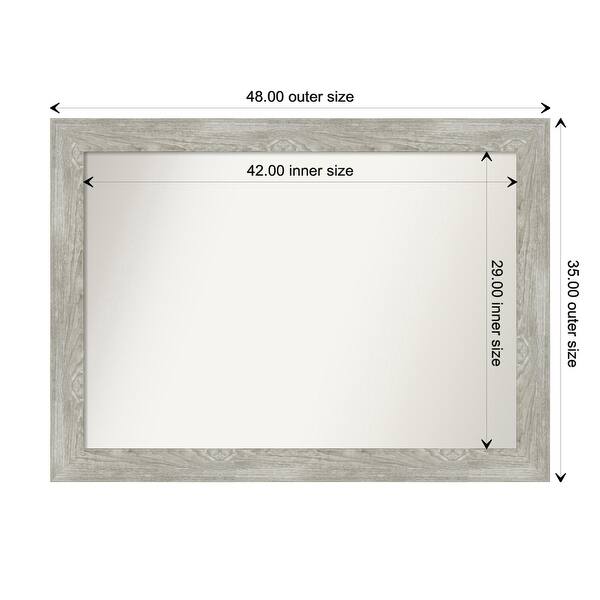 dimension image slide 41 of 113, Dove Greywash Framed Non-Beveled Custom Wall Mirror, Bathroom Vanity Mirror