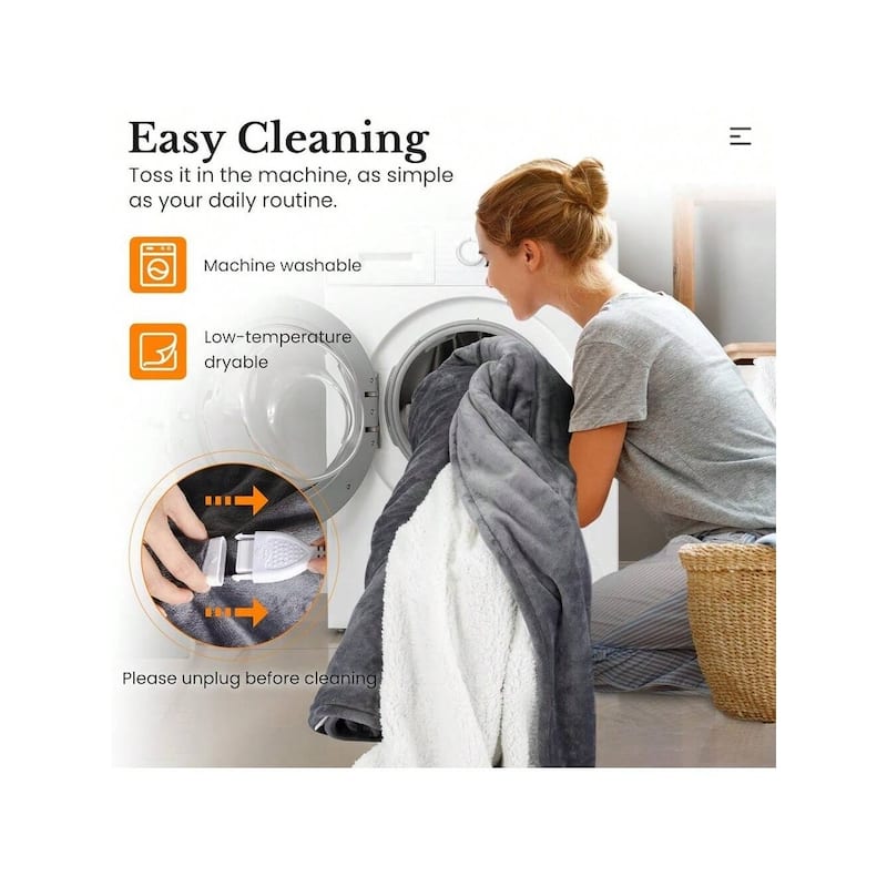 Electric Flannel King Queen Throw Heated Blanket