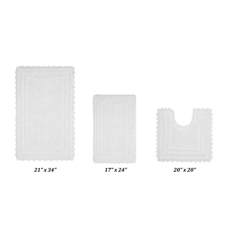 Better Trends Bath Rugs Set 100% Cotton Soft & Water Absorbent Tufted Bathroom Rug for Shower, Sink Bath Mats Lilly Crochet