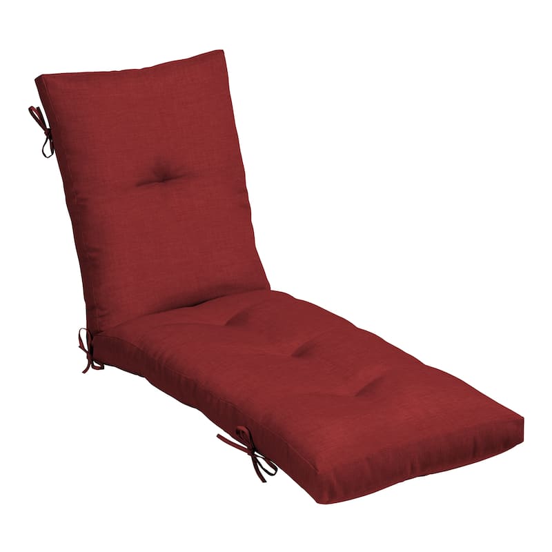 ARDEN Outdoor Plush Modern Tufted Chaise Cushion, 76 x 22 - Ruby Red Leala