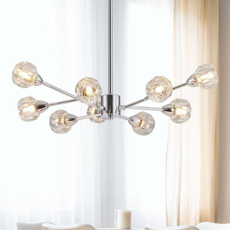 Modern Crystal Chandelier - 9-Light Fixture