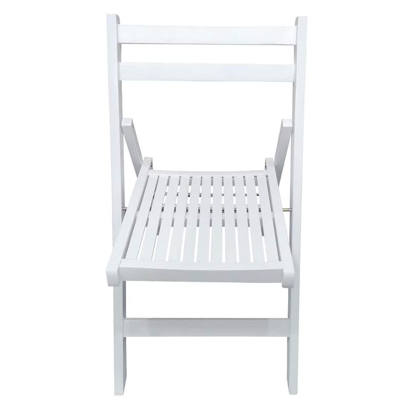 4 Pack Wood Folding Chair with Slatted Seat