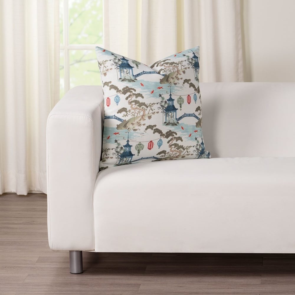 Siscovers Tranquil Pagoda Print Throw Pillow