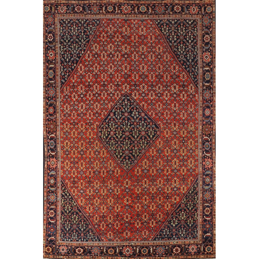 Hand Knotted Oriental 100% Wool Carpet Traditional Medallion Oranges & Rust Sultanabad Area Rug - 12' 0'' X 8' 8''