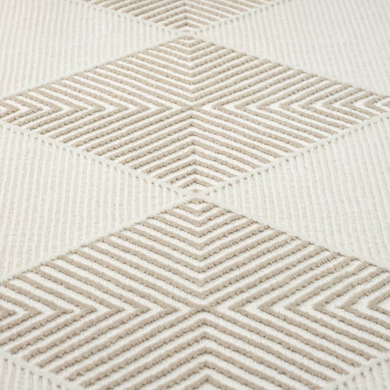 Abani Neutral NTL110A Cream Beige Diamond Checker Tile Geometric Area Rug