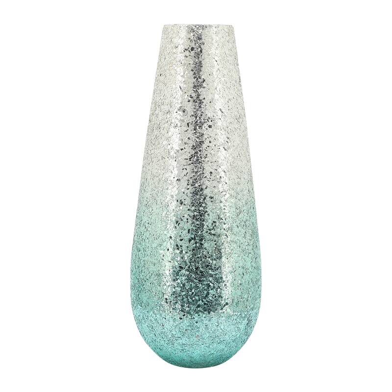 18" Crackled Vase, Green Ombre 18.0"H - 7.0" x 7.0" x 18.0" - Green