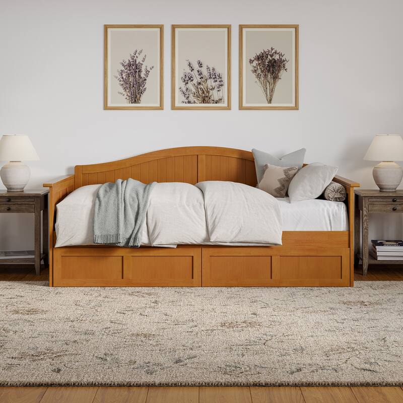 Nantucket Twin Wood Daybed with Set of 2 Drawers