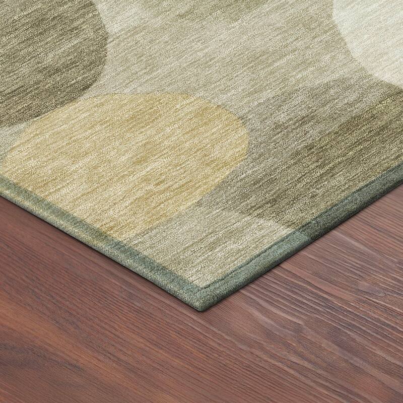 Machine Washable Indoor/ Outdoor Modern Circy Chantille Rug
