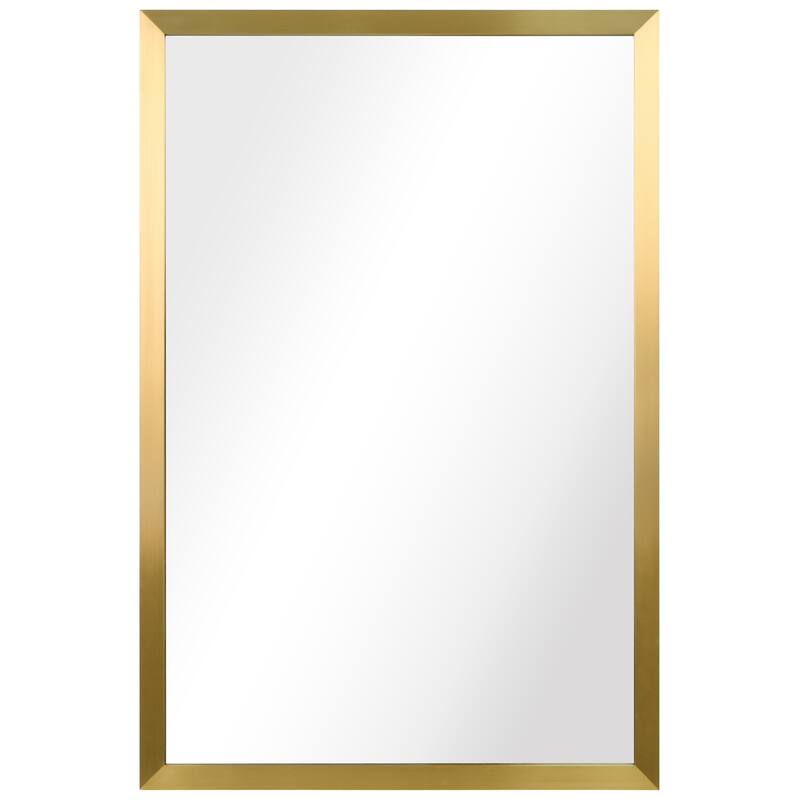 Contempo Stainless Steel Gold Wall Mirror - 20" x 30" - Brushed Gold