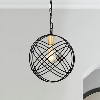 Jaipem 12 Inch Modern Matte Black Crystal Pendant Ceiling Light