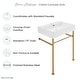 preview thumbnail 18 of 68, Claire Ceramic Console Sink White Basin Gold Legs