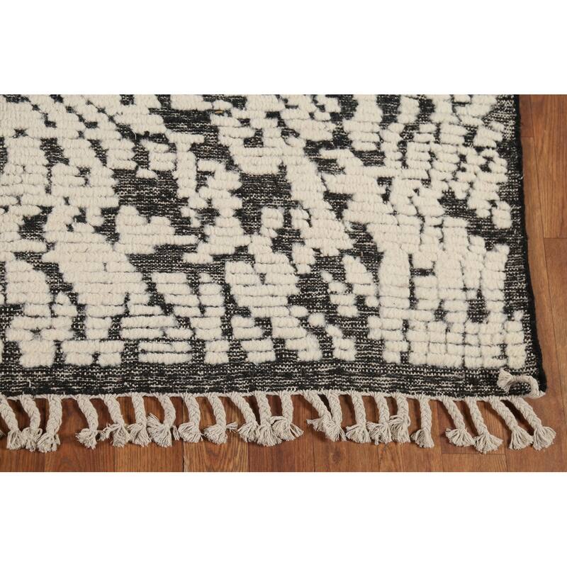 Abstract Moroccan Area Rug Handmade Wool Carpet - 5'0"x 7'11"