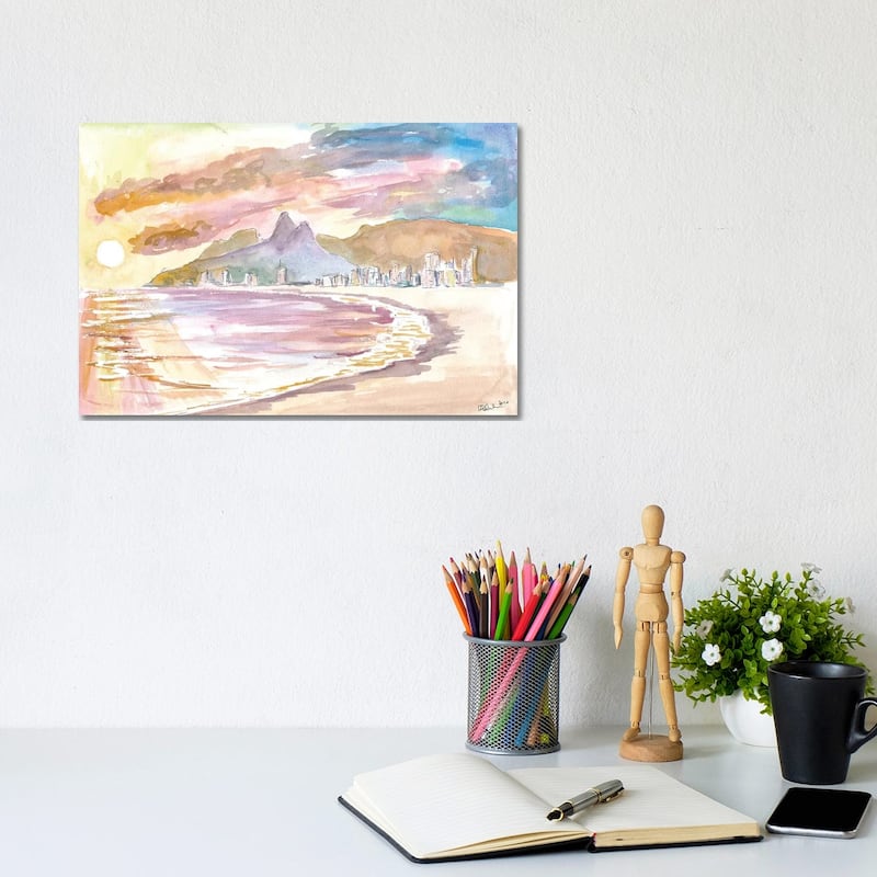 iCanvas "Sunset At Praia de Ipanema Rio de Janeiro Brazil" by Markus & Martina Bleichner Canvas Print - 8x12x0.75