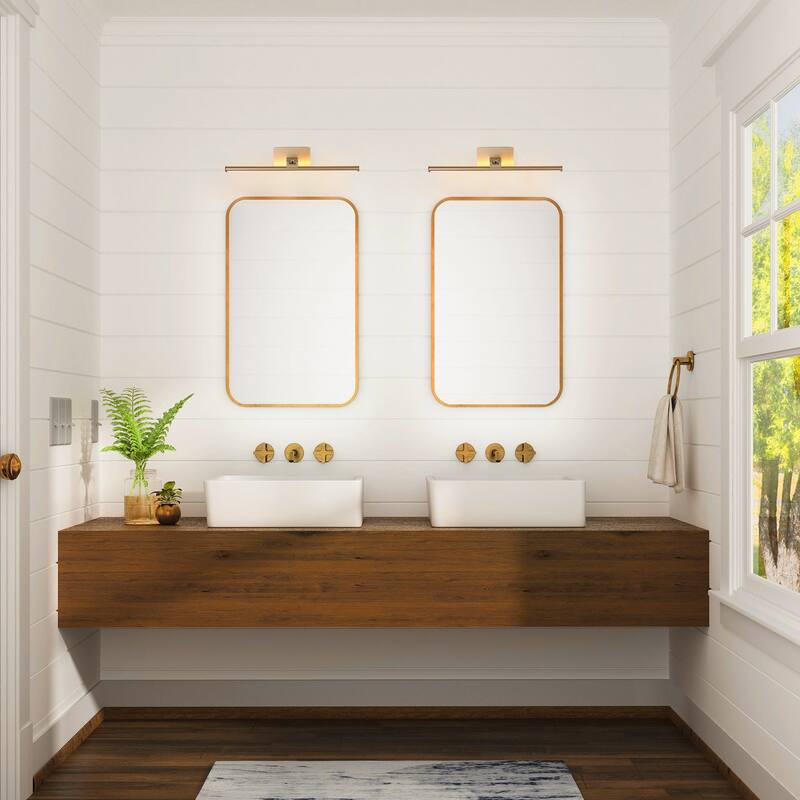 16" Modern Gold LED Wireless Picture Light with Remote Control