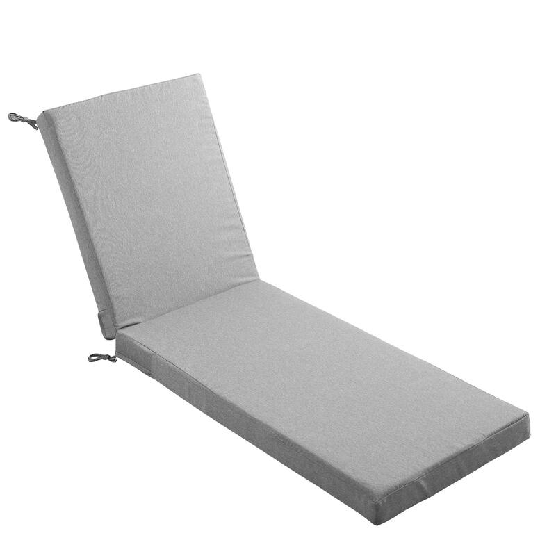 Gymojoy 72x22x3.5 Inch Outdoor Chaise Lounge Cushion, Waterproof Patio & Pool Chair Cushion with Removable Cover - Grey - 1 Set
