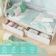 preview thumbnail 20 of 19, Twin Size Wooden House Bed with Roof and Safety Guardrail
