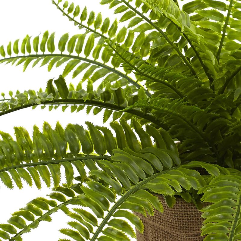 Artificial Ferns with Planters Set of 2, Greenery Home Decor, Office Plants, 22" Tall, Indoor Plants - 1.25ft.