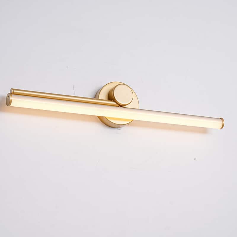 1-Light 23.8" W Modern Black/Gold Linear Metal Dimmbale Integrated LED Bathroom Vanity Mirror Light/Picture Light - 23.8 in. W x 4.7 in. H x 2.4 in. D - Gold/White