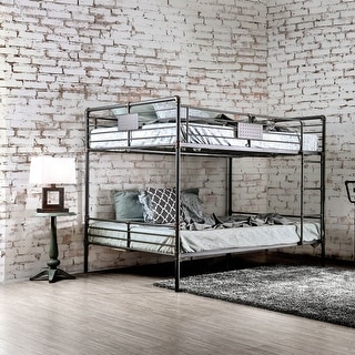 Wini Industrial Black Queen over Queen Metal Bunk Bed by Furniture of America