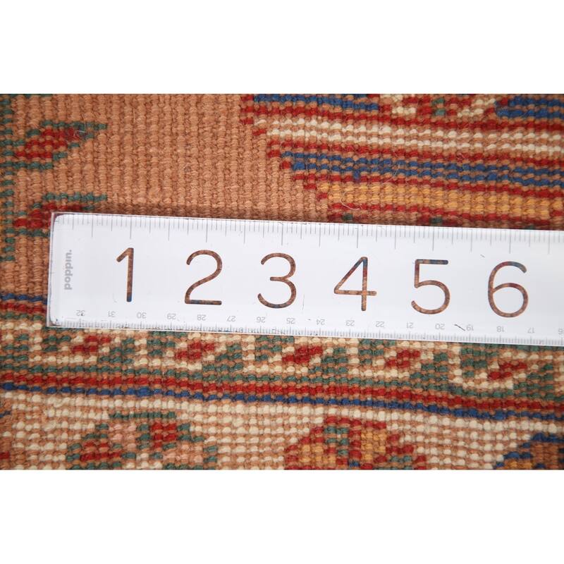 Hand Knotted Oriental 100% Wool Carpet Traditional Geometric Peach Hamedan Area Rug - 4' 10'' X 3' 2''