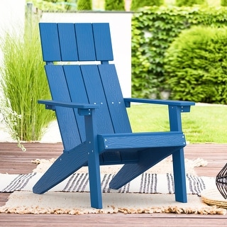 LUE BONA Outdoor Traditional Curve-back Plastic Adirondack Chair