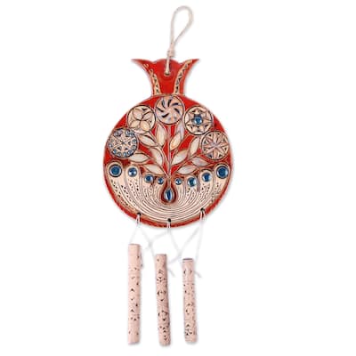 Novica Handmade Blessing Rhythms Ceramic Windchime