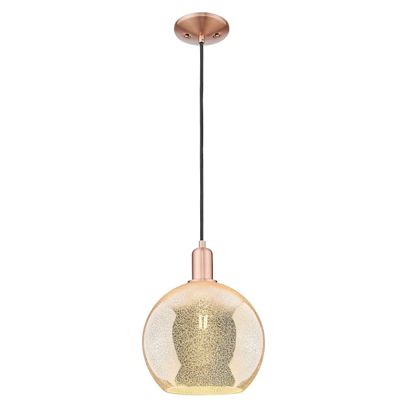 Innovations Lighting Endless Possibilities Arcadia - Athens - 1 Light 10" Cord Hung Mini Pendant - Mercury/Antique Copper