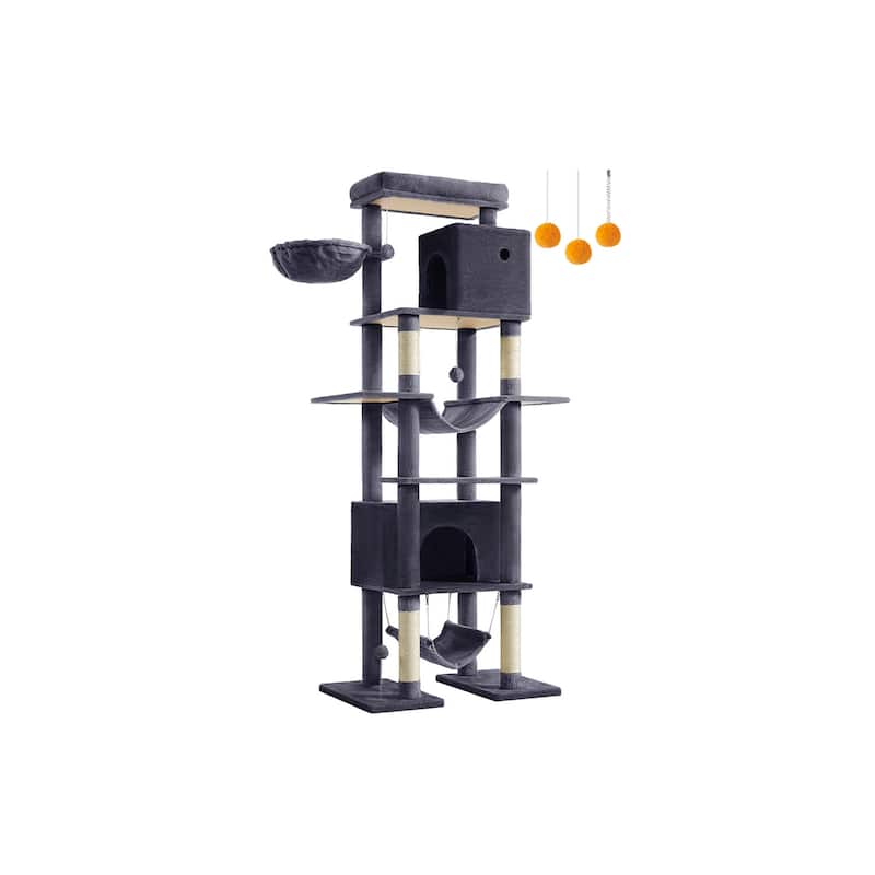 79.1 Inch Tall Cat Tree for Indoor Cats with Multilevel Design - 30.7"L x 18.9"W x 79.1"H