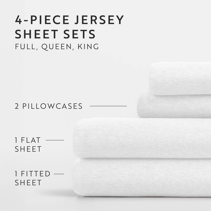 Ultra Soft 4 Piece Cotton Jersey Knit Sheet Set
