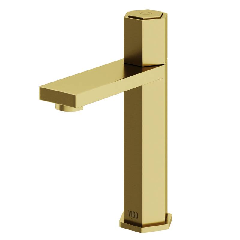 VIGO Nova 8" H Button Operated Single Hole Bathroom Faucet