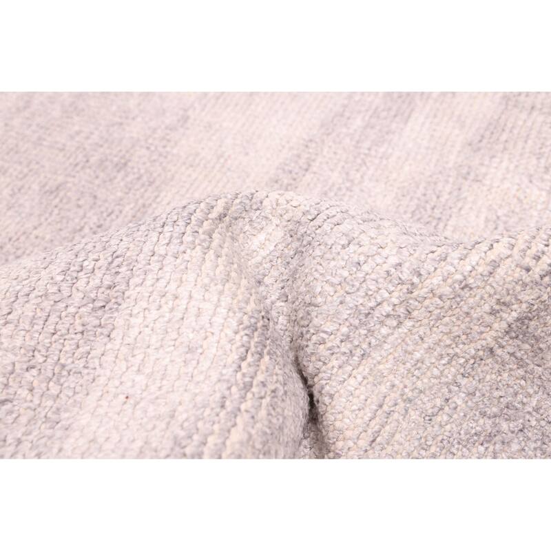 ECARPETGALLERY Hand-knotted Loreto Light Grey Silk Rug - 6'3 x 8'4