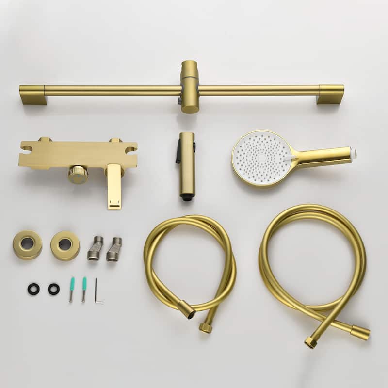 Shower Slide Bar System, 3-Function Handheld Shower Head with Spray Gun And Rough-In Valve
