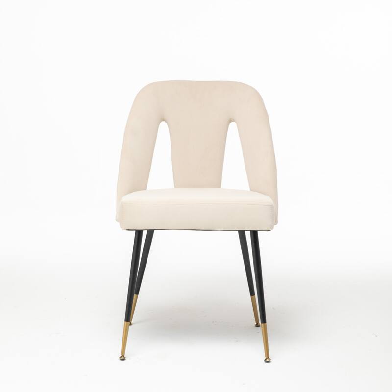 Velvet Upholstered Dining Chair with Nailheads