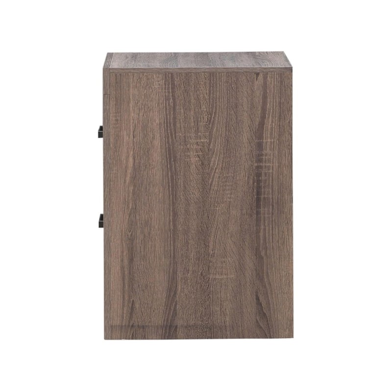 2 Drawers Wooden Nightstand in Barrel Oak