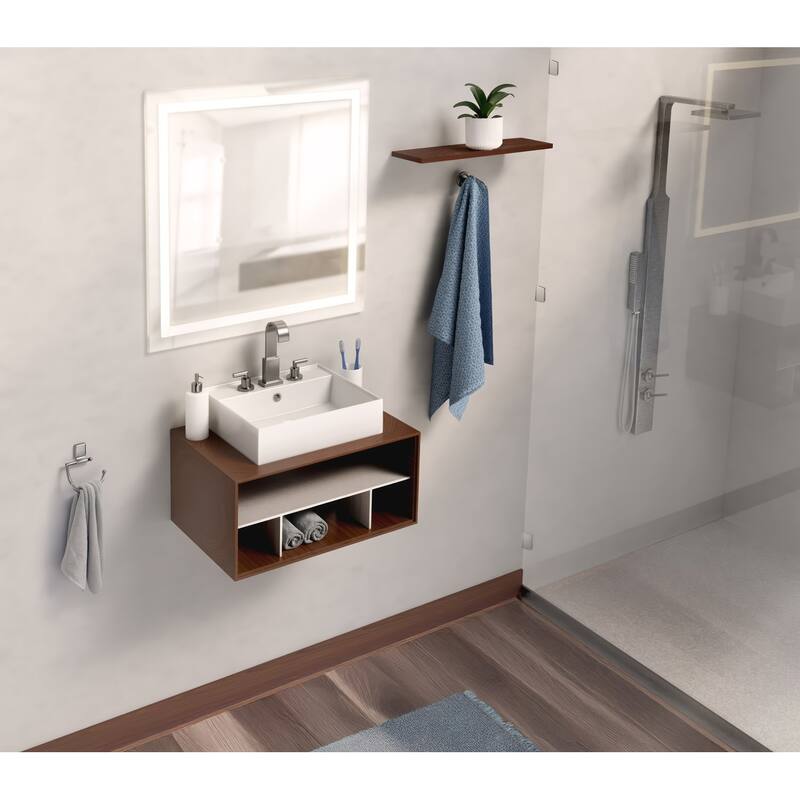 Whitehaus B-AG51-3H 20-1/8" Rectangular Vitreous China Wall Mounted