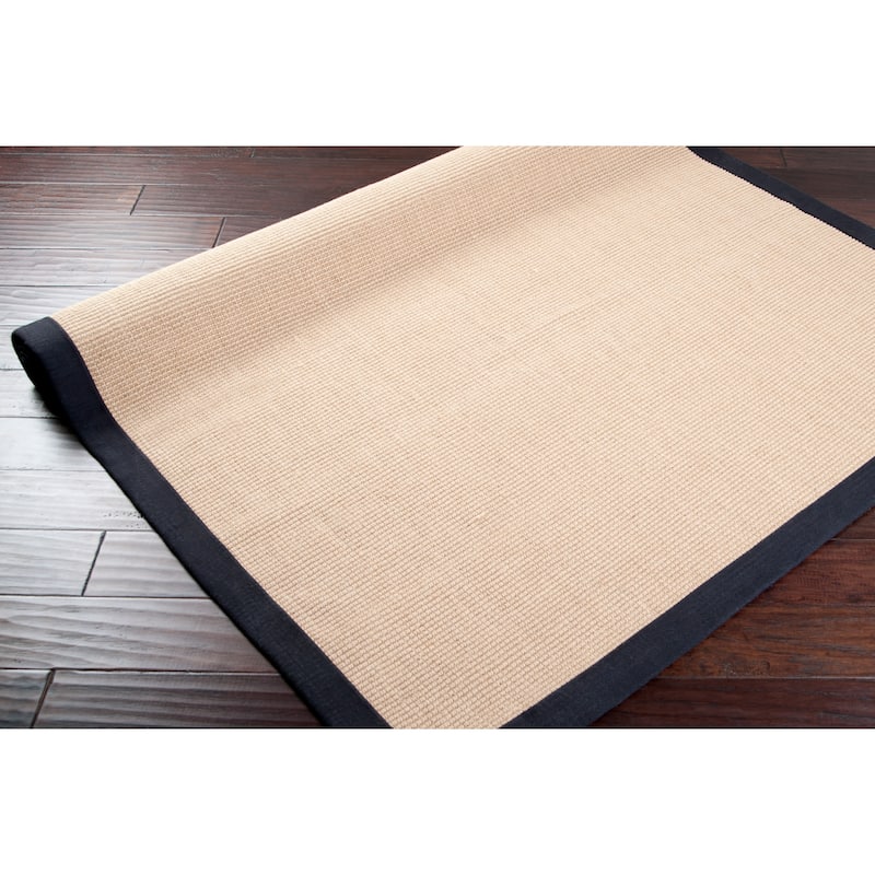 Handwoven Eco Natural Fiber Jute Cotton Bordered Casual Area Rug
