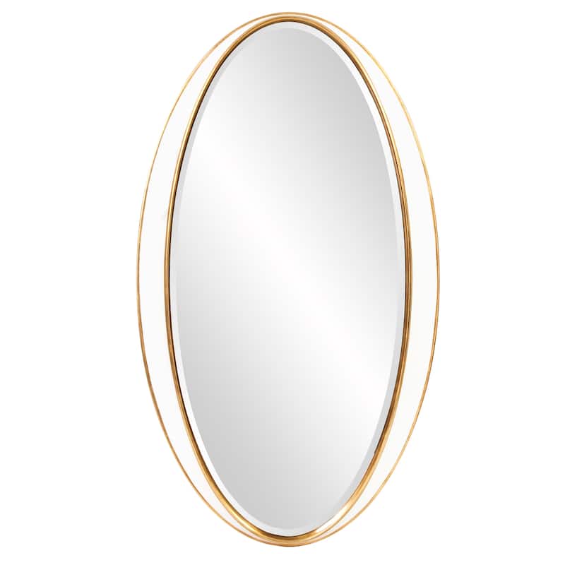 Allan Andrews White & Gold Oval Decorative Rania Wall Mirror