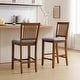 preview thumbnail 13 of 20, Farmhouse 24.8" Counter Height Chairs Slat Back Padded Wood Bar Stools - 21L×18W×35H Set of 2 - Walnut