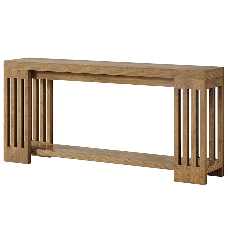 Farmhouse Wood Extra Long Sofa Console Table for Entryway