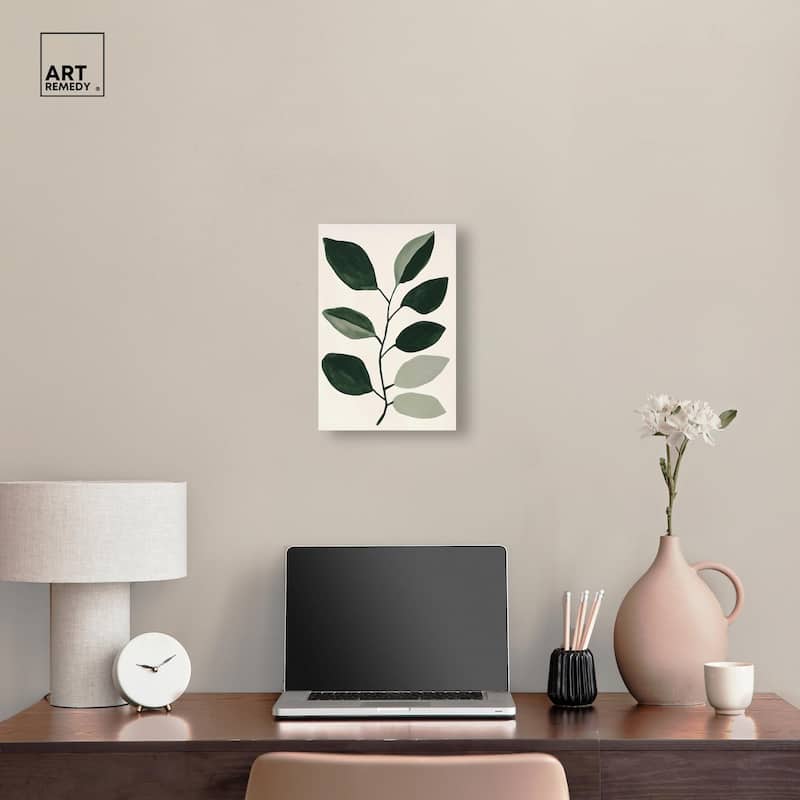 Green and Grey Branch I Canvas by Art Remedy, Gallery Wrapped